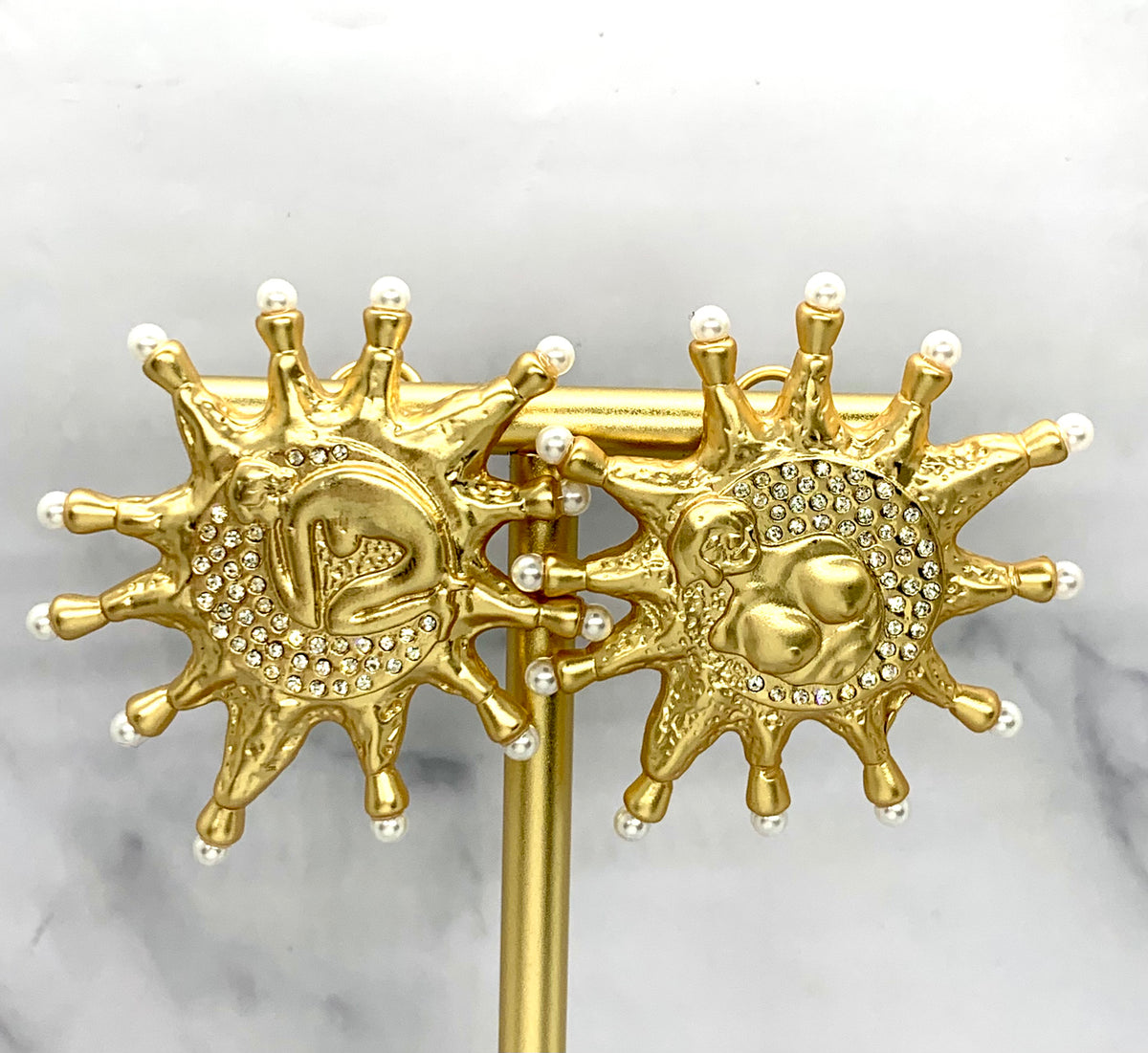 SCHIAPARELLI Sun Deity Statement Earrings - Pre owned