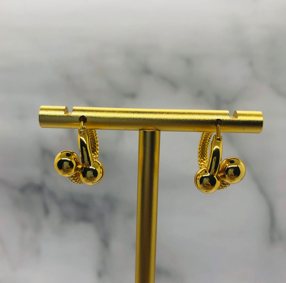xBOTTEGA VENETA Gold Tone Hoop Earrings - Pre owned