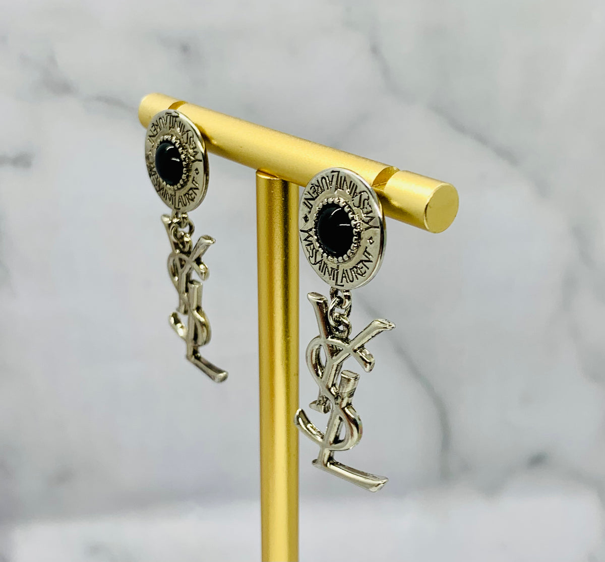 YSL YVES SAINT LAURENT Monogram Vintage Earrings - Pre owned