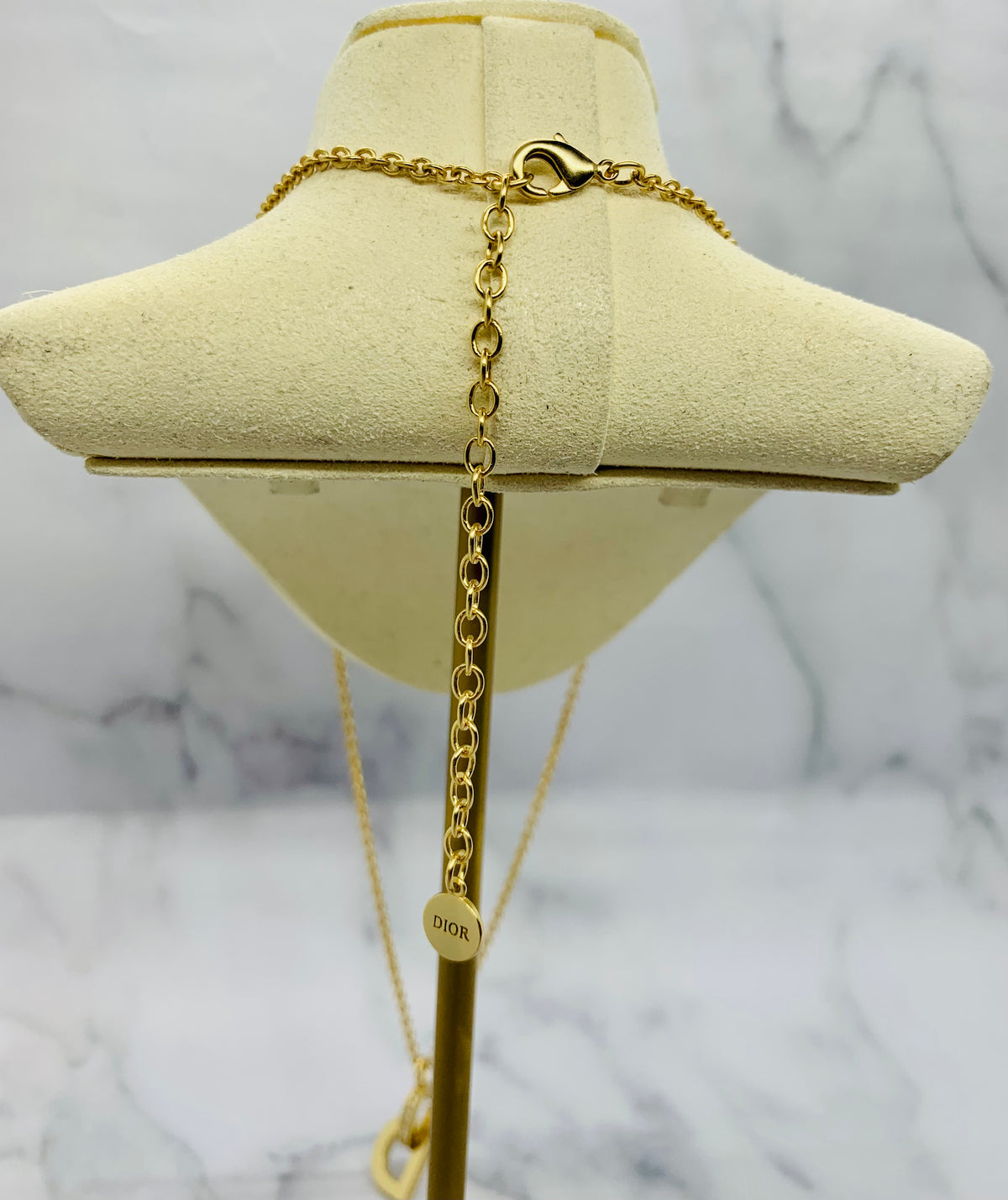 CHRISTIAN DIOR CD Rhinestone Pendant Necklace - Pre owned