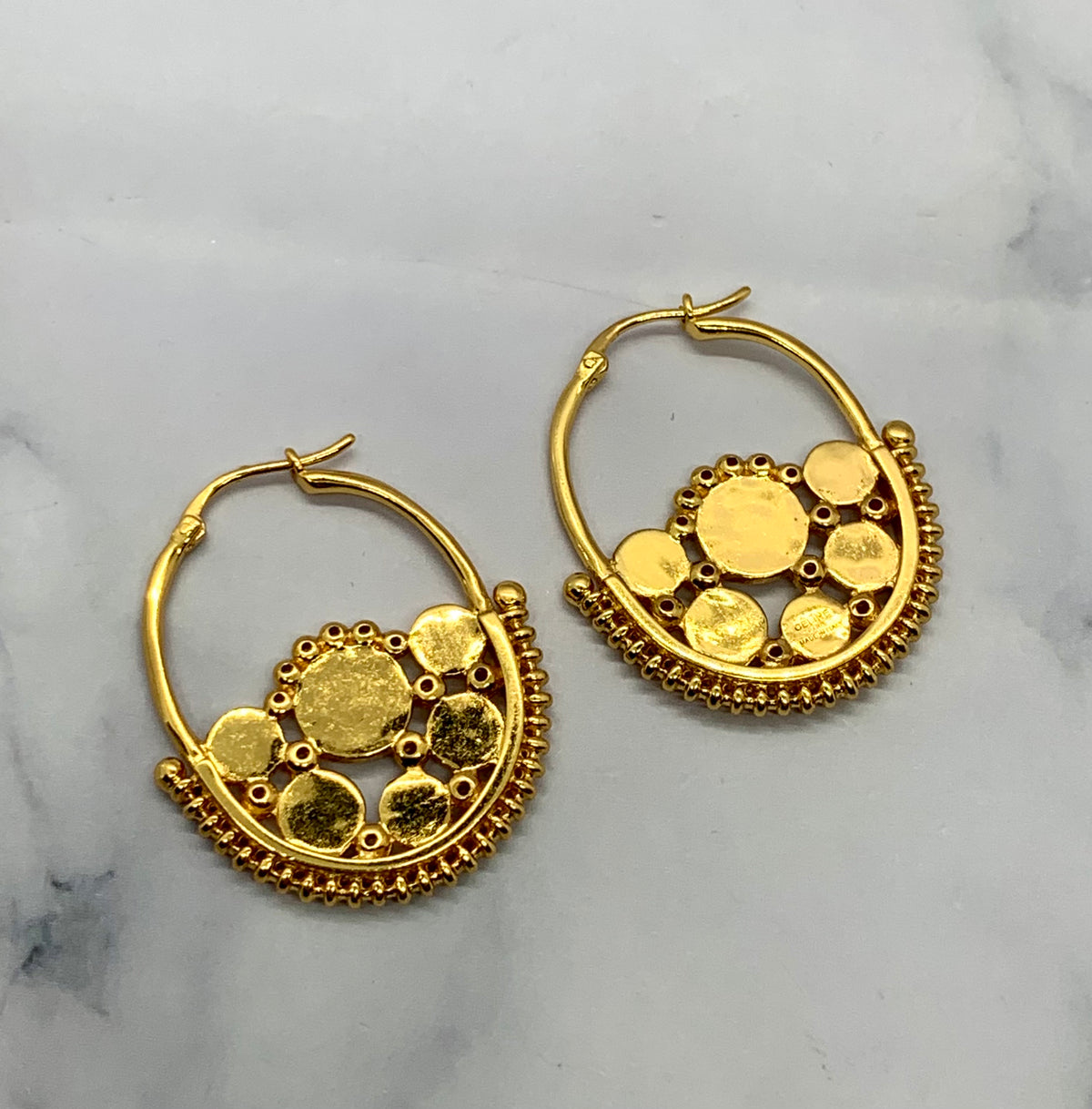 CELINE Ornate Hoop Earrings - Pre owned