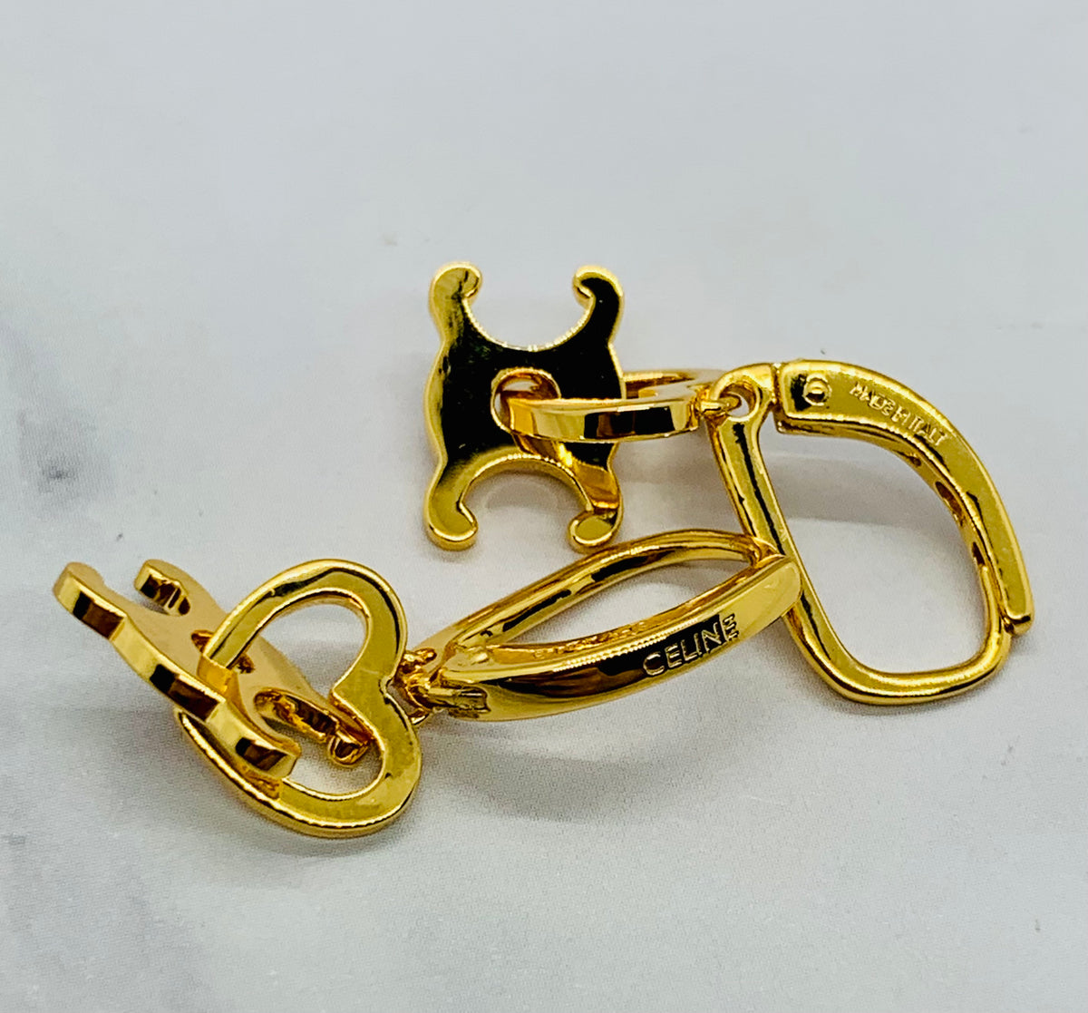 CELINE Heart Pendant Earrings - Pre owned
