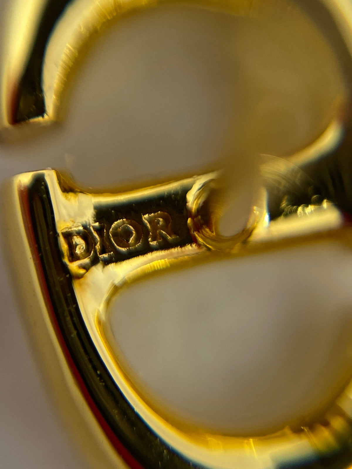 CHRISTIAN DIOR CD Gold Tone Rhinestone Earrings - Pre owned