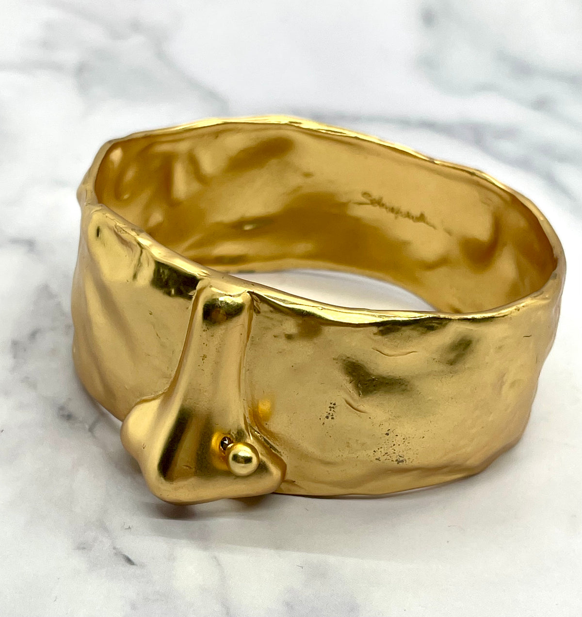 SCHIAPARELLI Sculpted Nose Statement Cuff Bracelet - Pre owned
