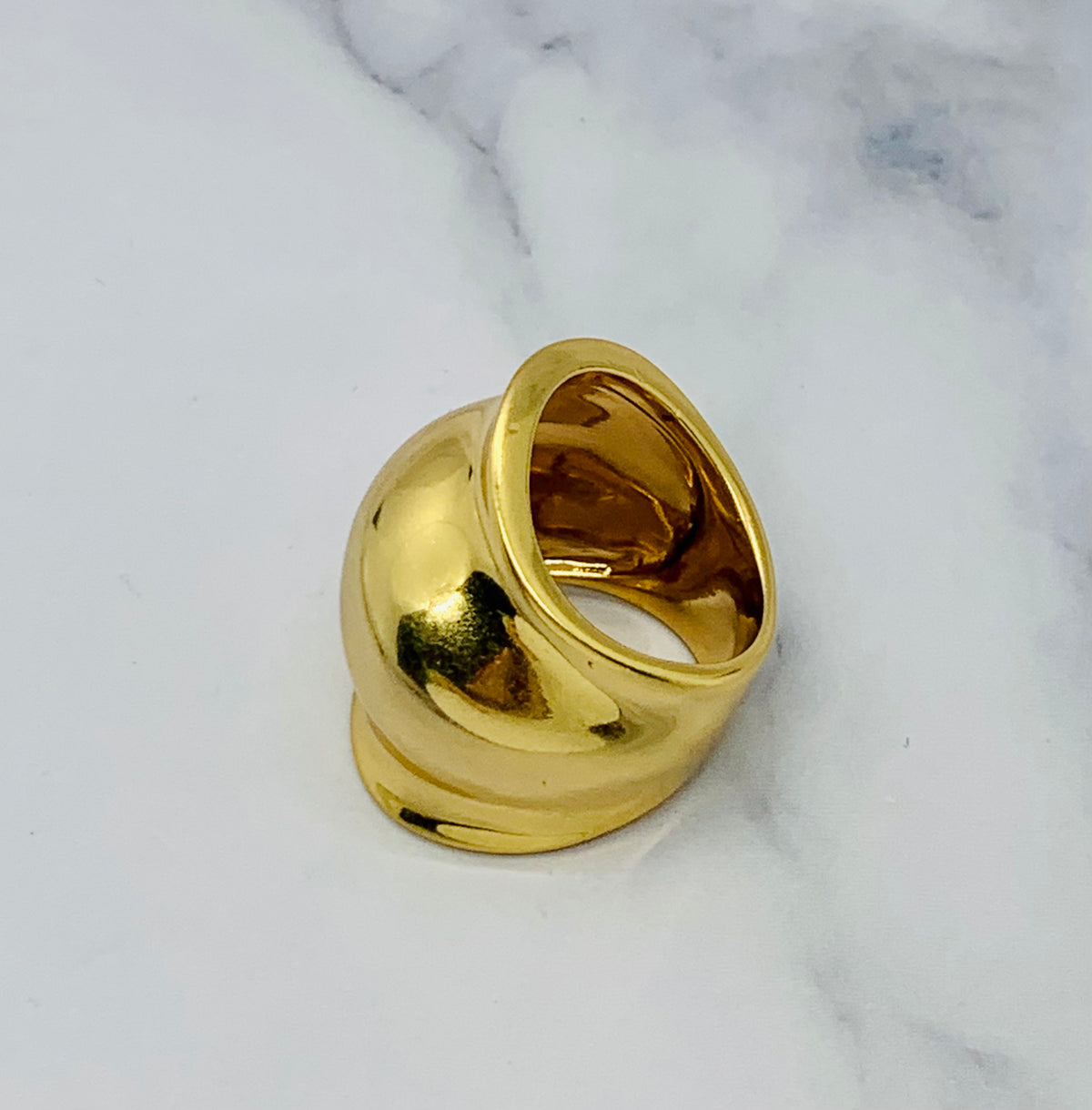YSL YVES SAINT LAURENT Chunky Gold Ring Size 7 - Pre owned