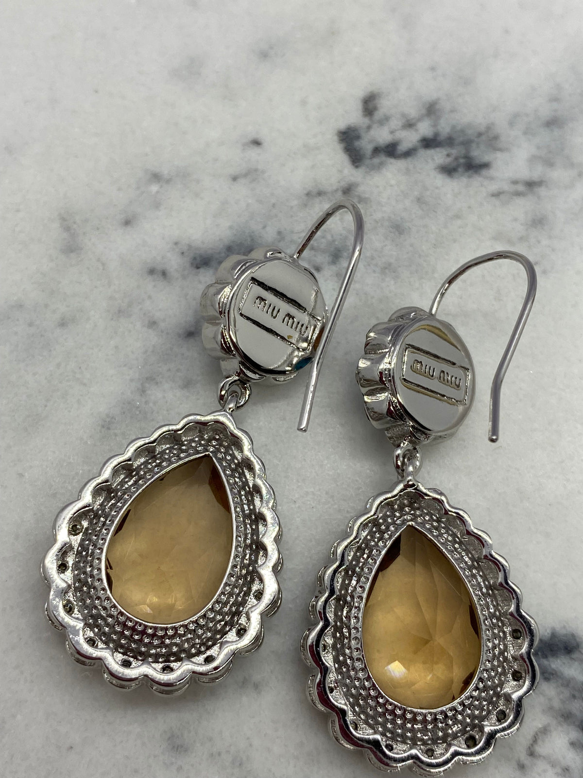 MIU MIU Rhinestone Pendant Earrings - Pre owned