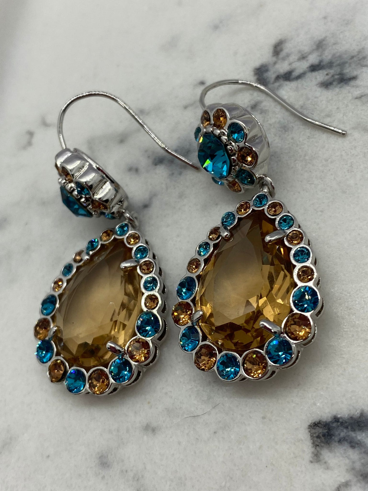 MIU MIU Rhinestone Pendant Earrings - Pre owned
