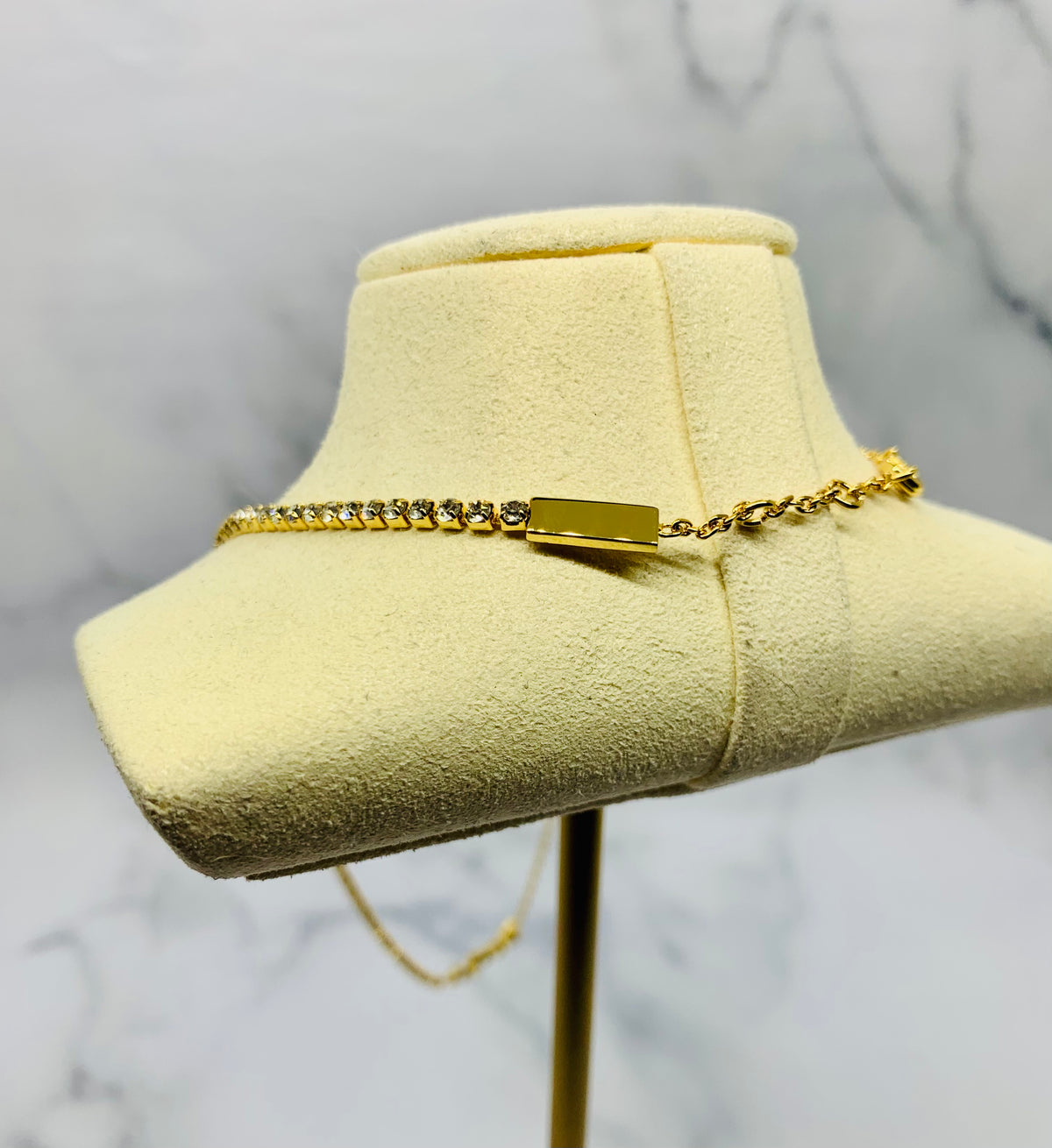 YSL YVES SAINT LAURENT Rhinestone Necklace - Pre owned