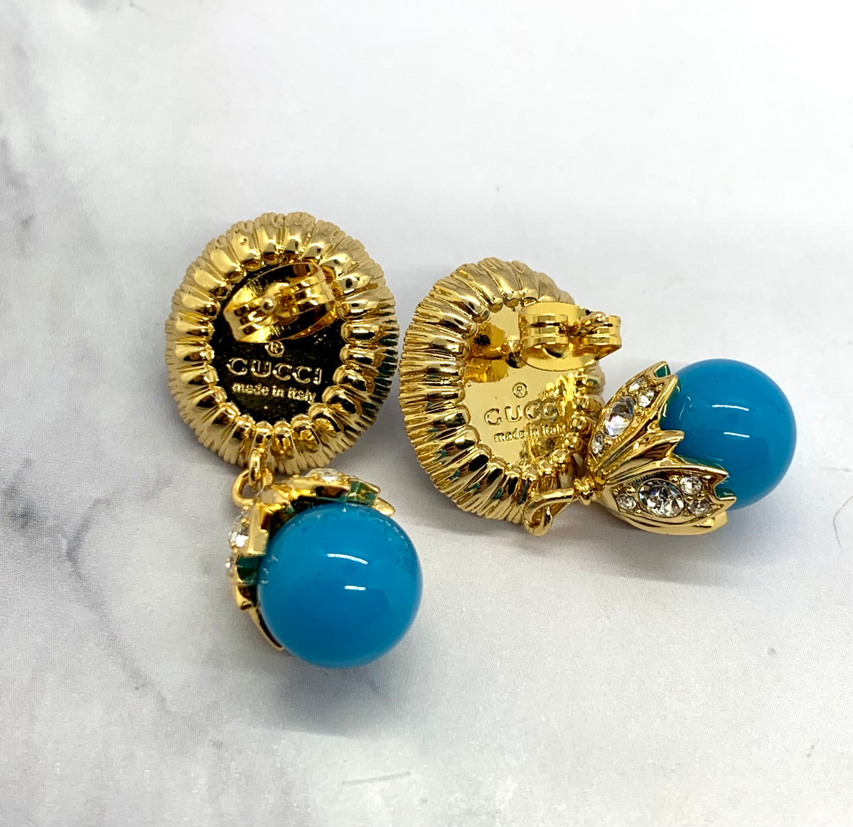 GUCCI GG Pink Pendant Earrings - Pre owned