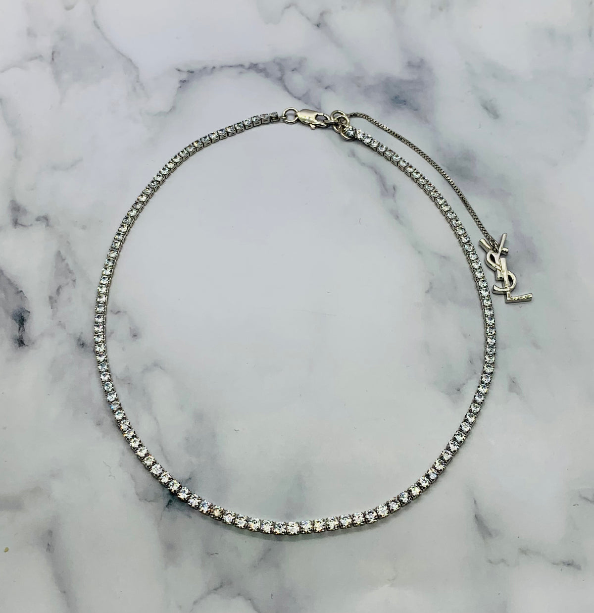 YSL YVES SAINT LAURENT Rhinestone Necklace - Pre owned