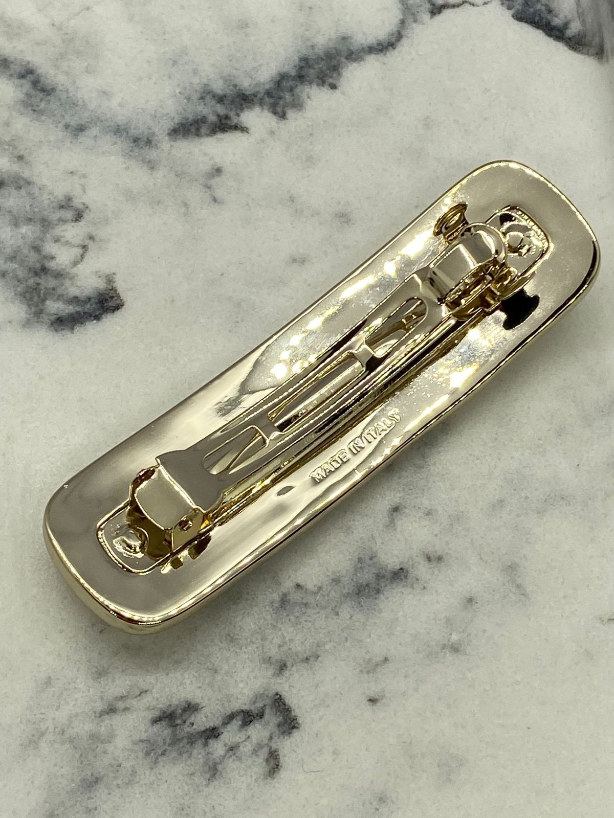MIU MIU Pale Gold Tone Rhinestone Hair Clip Barrette - Pre owned