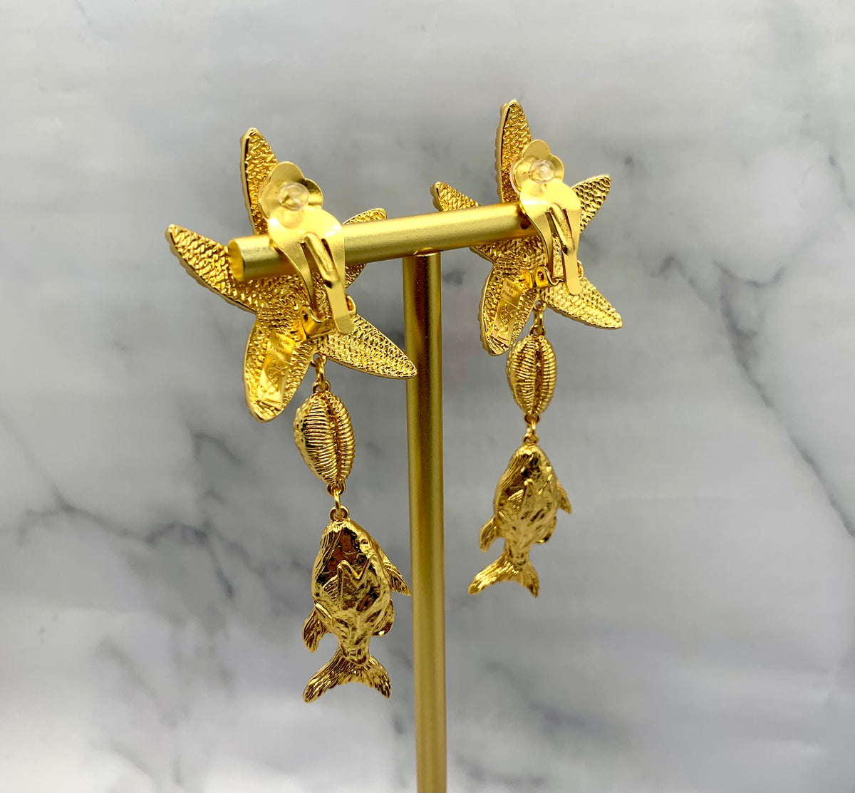 YSL YVES SAINT LAURENT Star Fish Pendant Earrings - Pre owned
