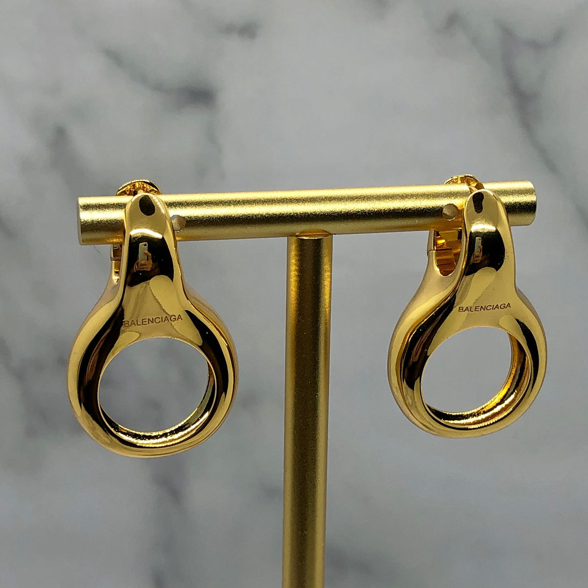 BALENCIAGA Gold Ring Pendant Earrings - Pre owned
