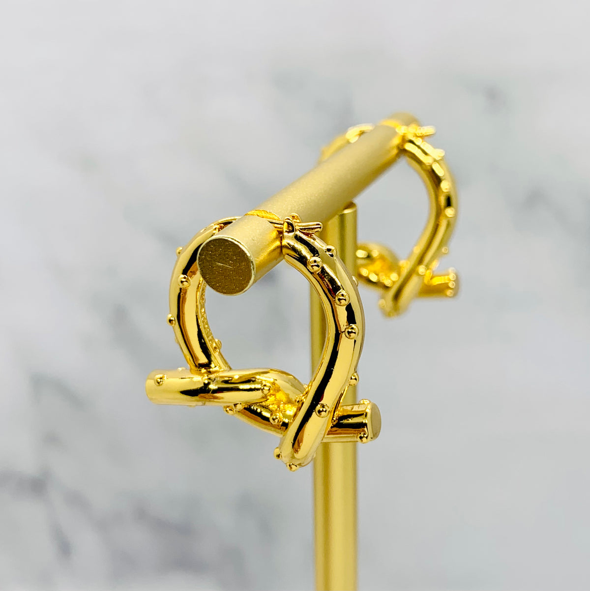 ACNE STUDIOS Gold Pretzel Earrings - Pre owned
