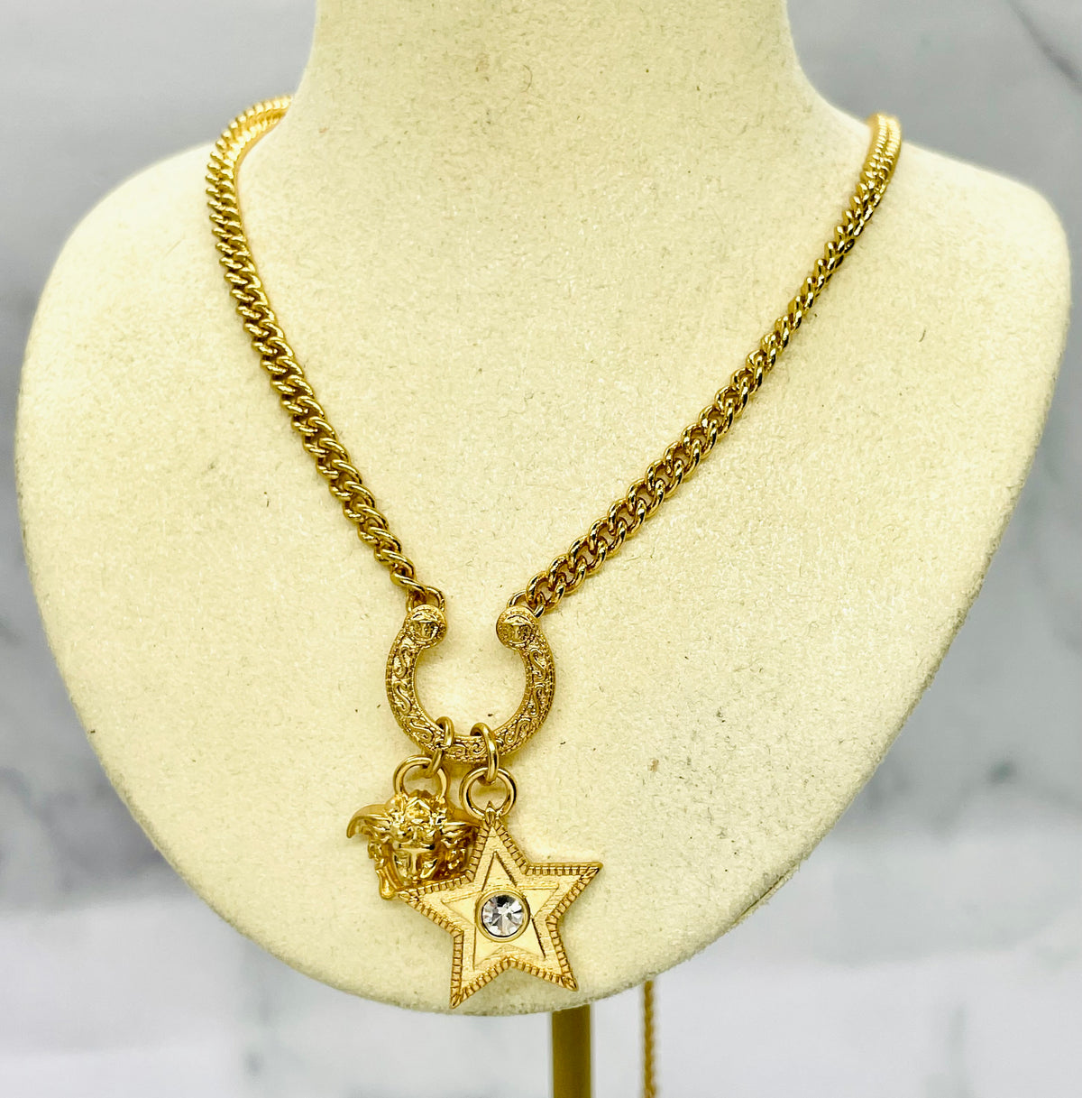 VERSACE Western Medusa Star Necklace - Pre owned