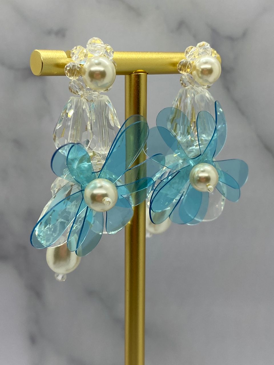SIMONE ROCHA Blue Plastic & Pearl Earrings - Pre owned