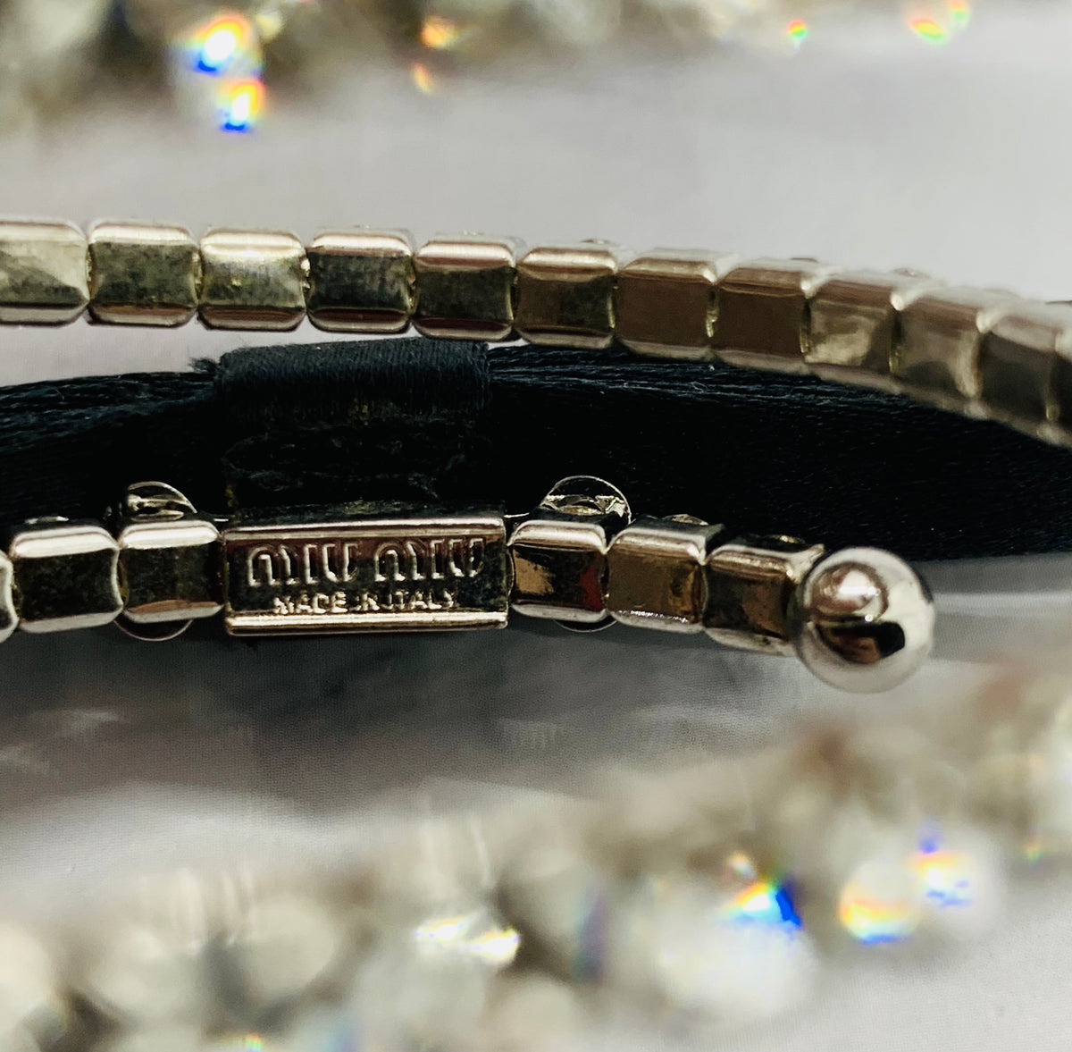 MIU MIU Rhinestone Spiral Bow Bracelet - Pre owned