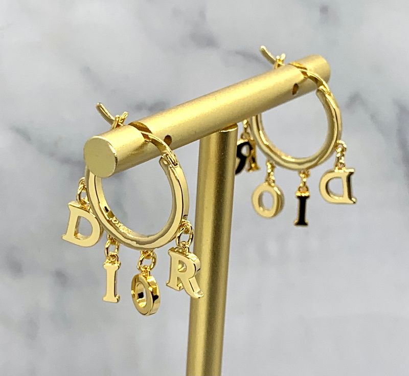 CHRISTIAN DIOR Monogram Hoop Earrings - Pre owned