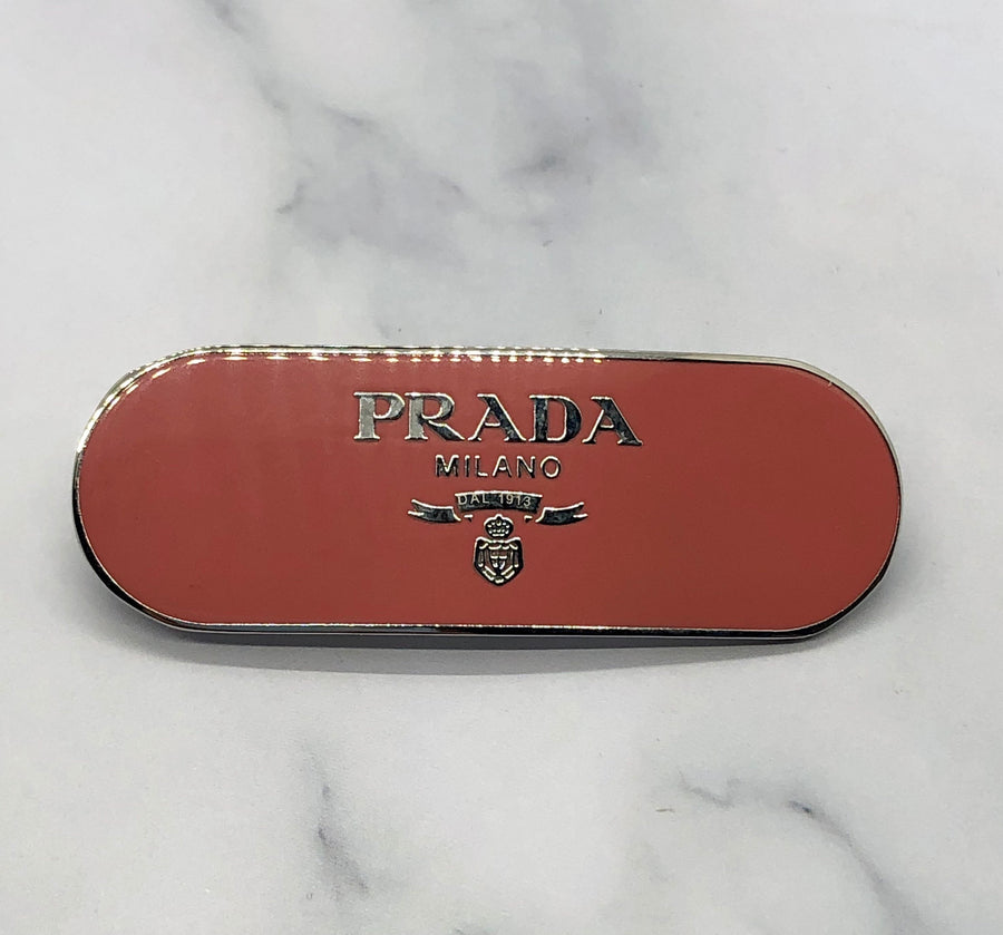 PRADA Dusty Rose Metal Barrette Hair Clip - Pre owned