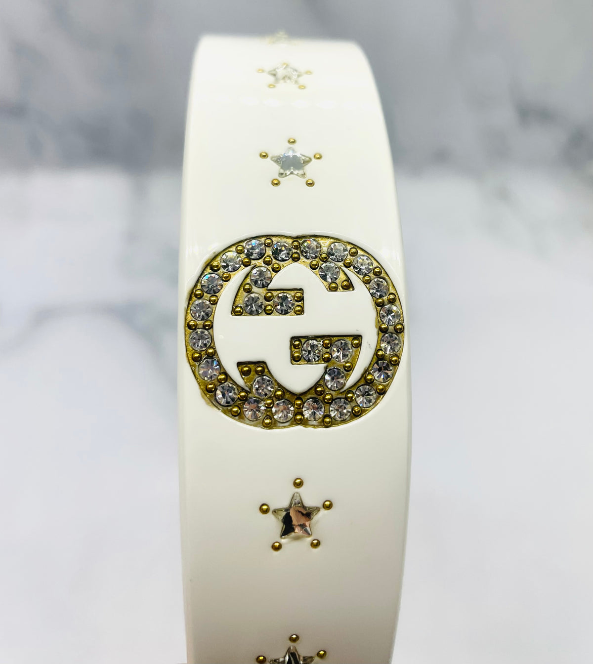 GUCCI White Acrylic Rhinestone Headband - Pre owned