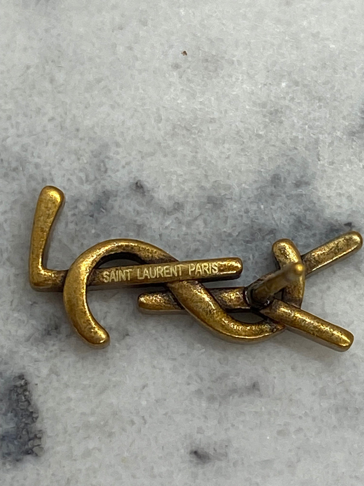 YSL YVES SAINT LAURENT Small Brass Earrings - USED