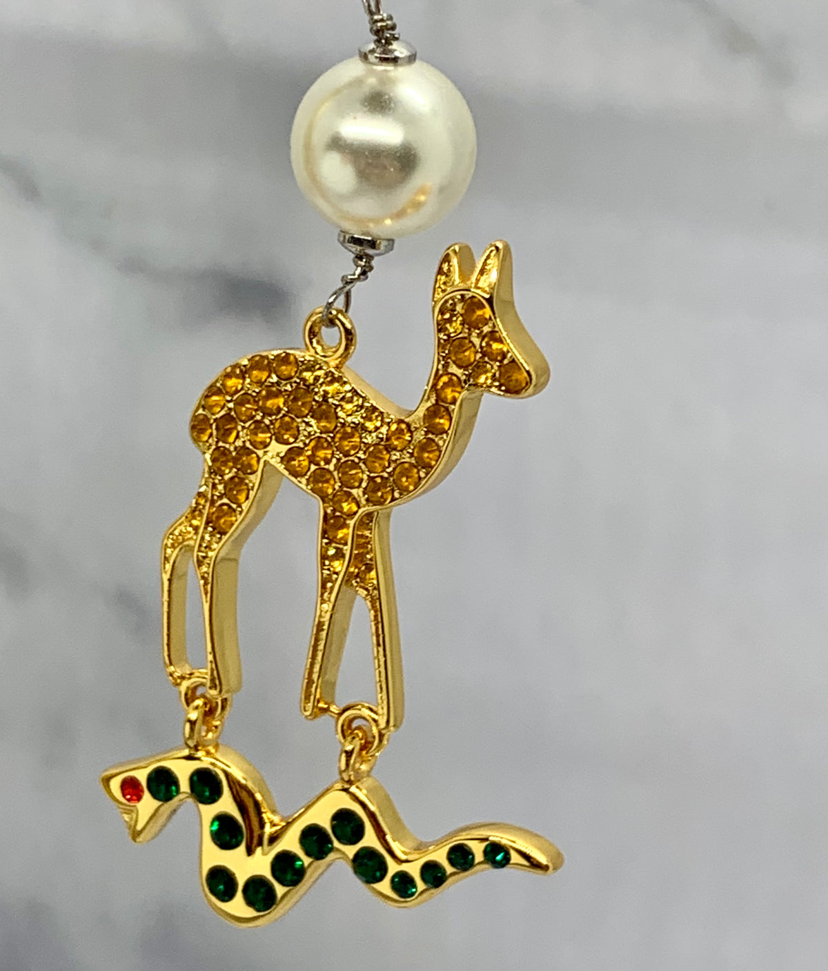 MIU MIU Rhinestone Pendant Earrings - Pre owned