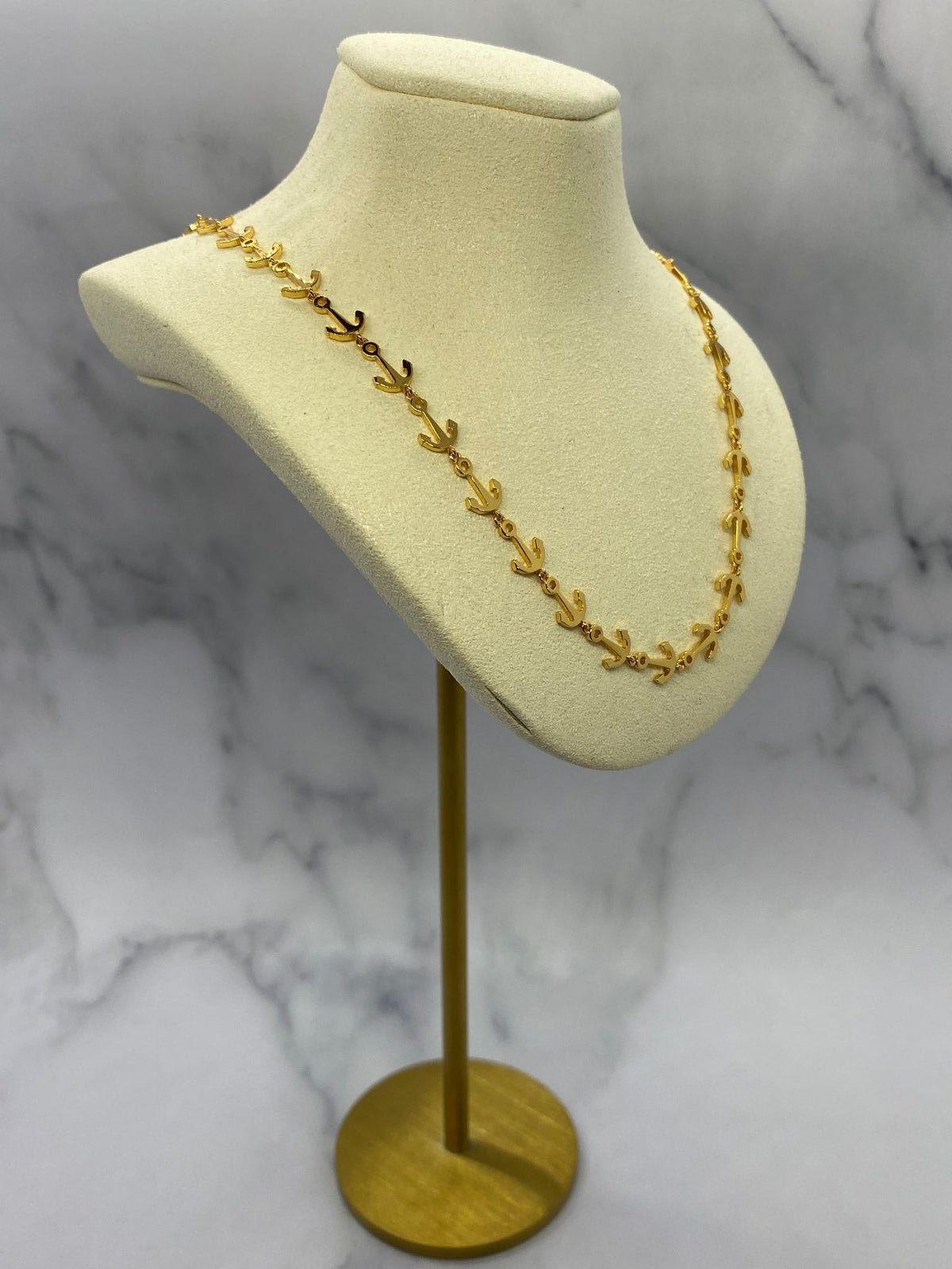 CELINE Gold Tone Anchor Necklace - Pre owned