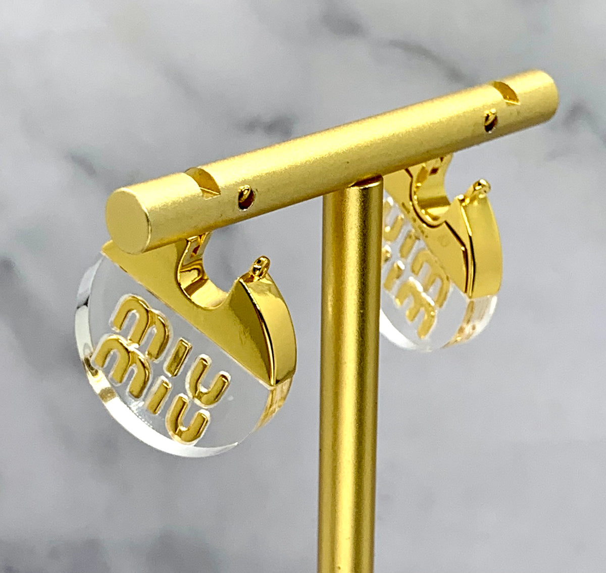 MIU MIU Clear Disc Earrings - Pre owned