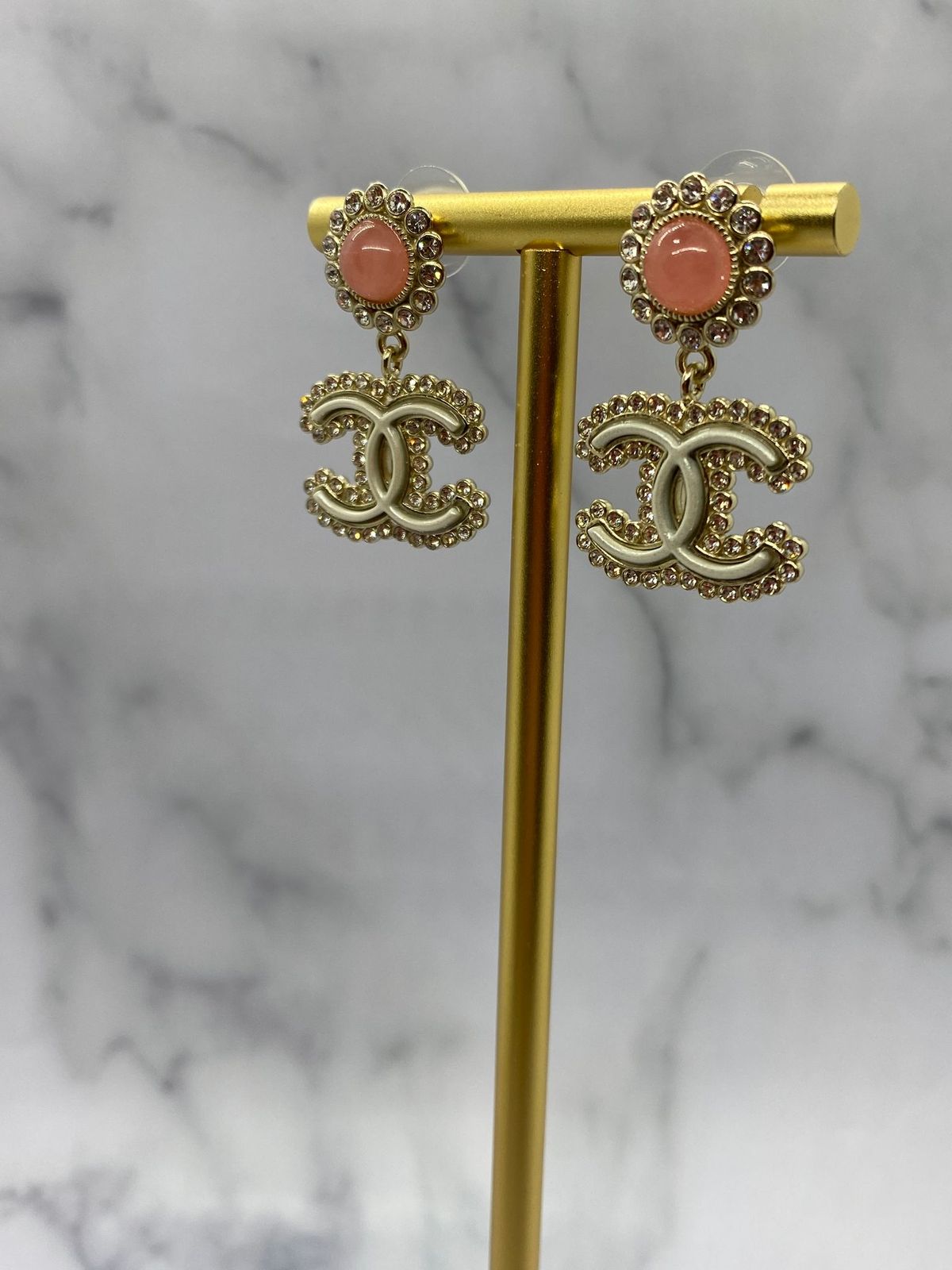 CHANEL CC Statement Colored Stone Earrings - Pre owned
