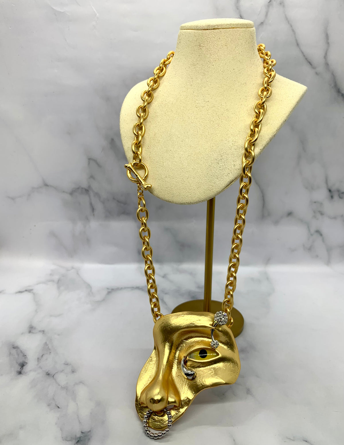 SCHIAPARELLI Crying Face Statement Necklace - Pre owned