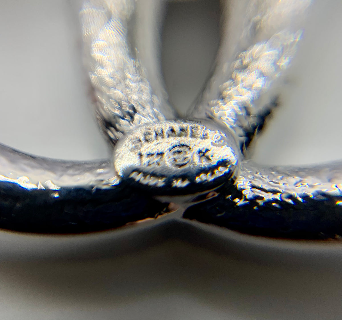 CHANEL CC Silver Tone Rhinestone Earrings - USED