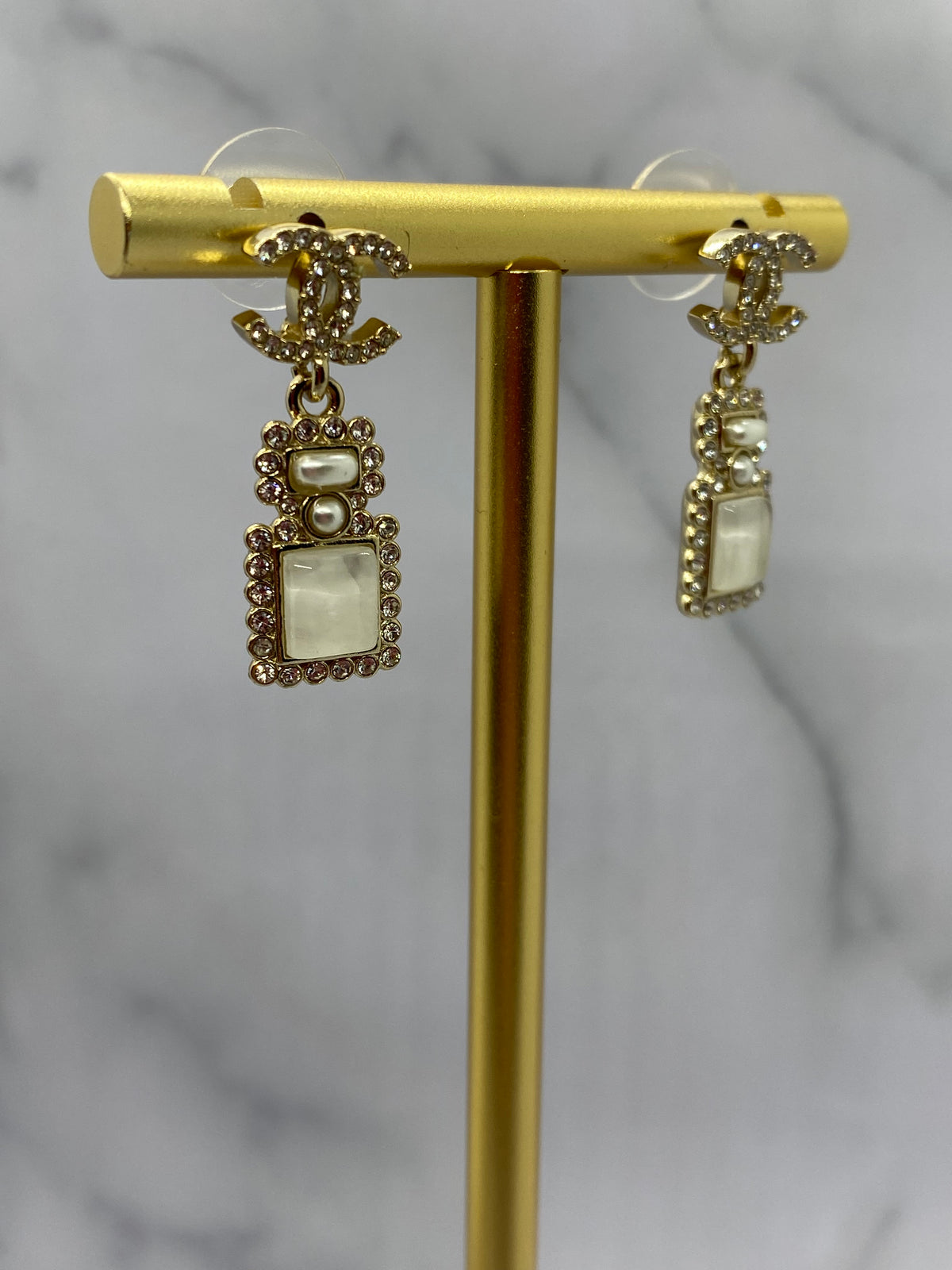 CHANEL CC Bottle Shaped Earrings - USED