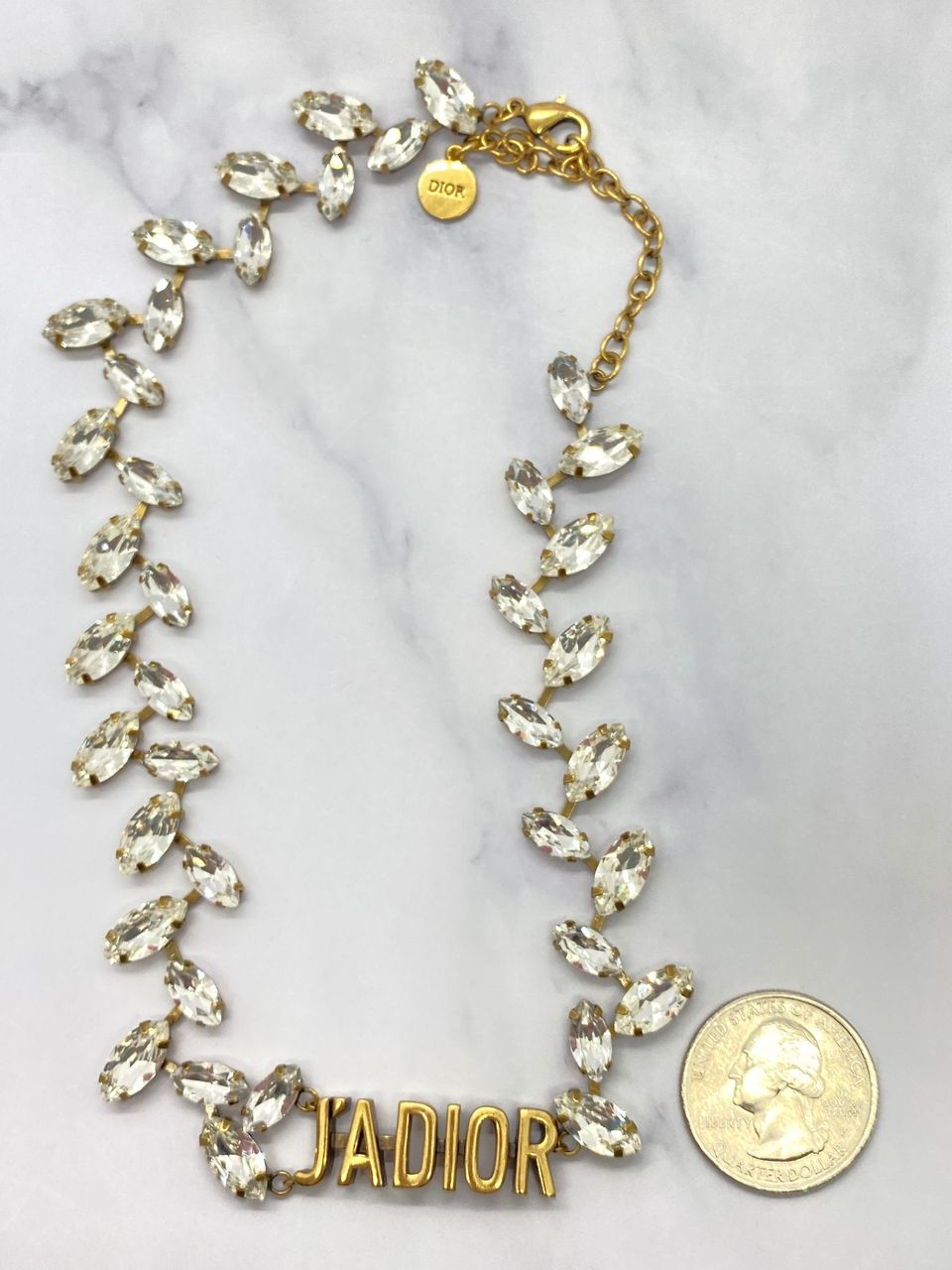 CHRISTIAN DIOR J'Adior Crystal Choker Necklace - Pre owned