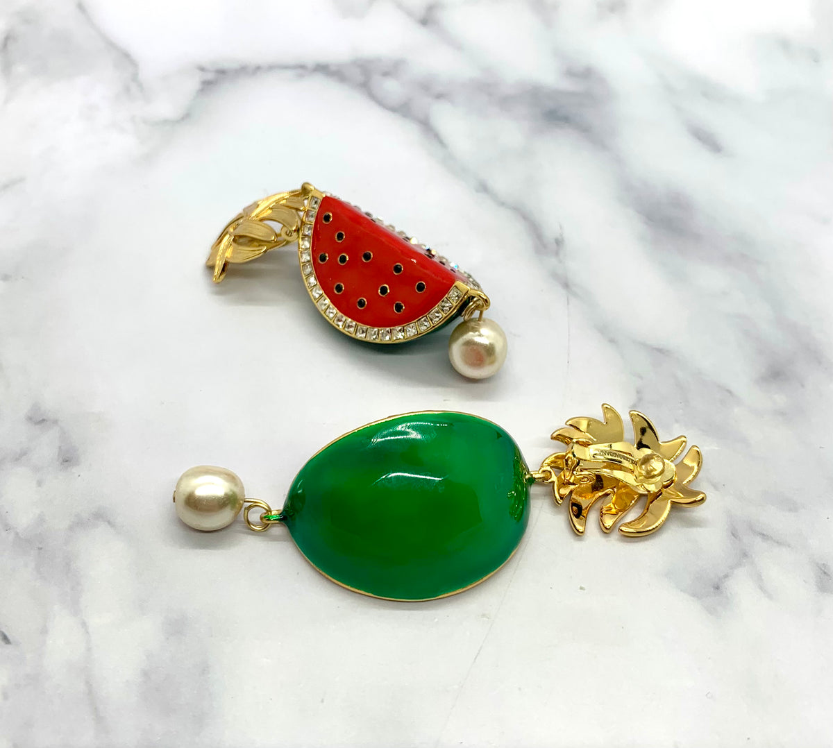 DOLCE & GABBANA D&G Watermelon Clip On Earrings - Pre owned
