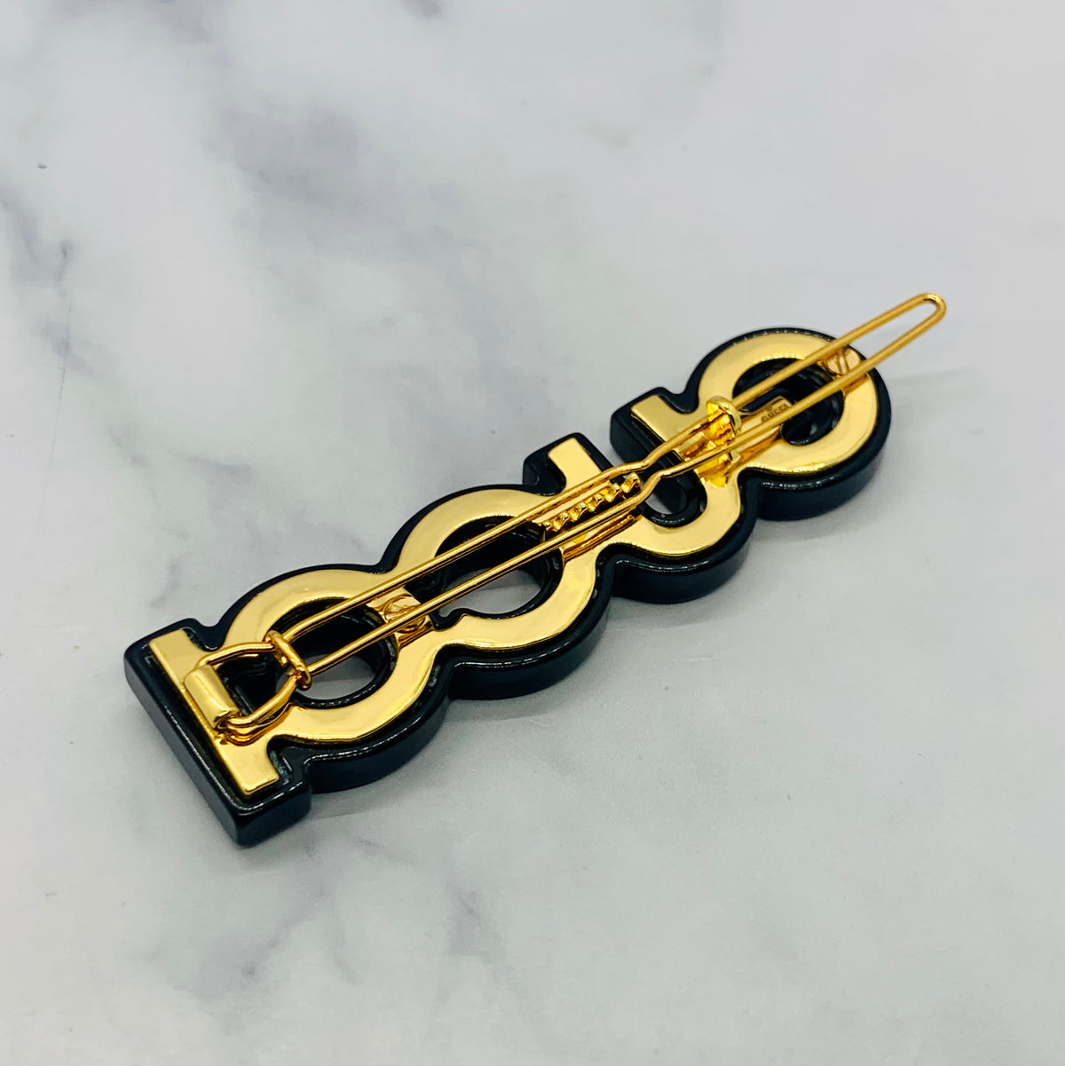 GUCCI Rhinestone Acrylic Hair Clip Barrette - Pre owned