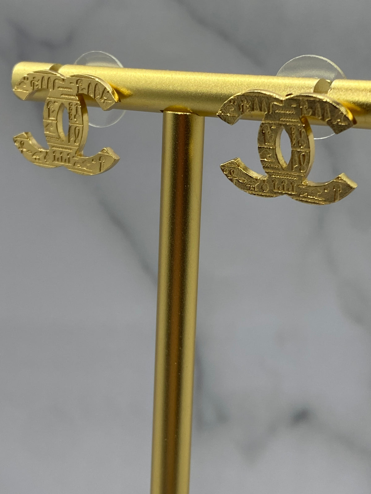 CHANEL CC Hieroglyphics Earrings - USED