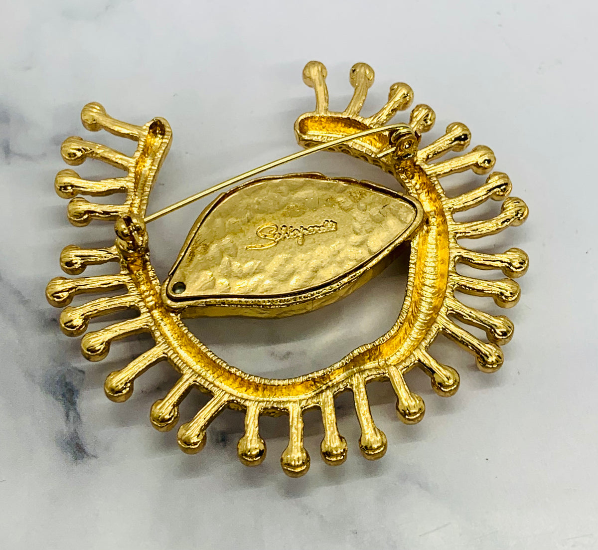 SCHIAPARELLI Statement Eye Brooch Pin - Pre owned