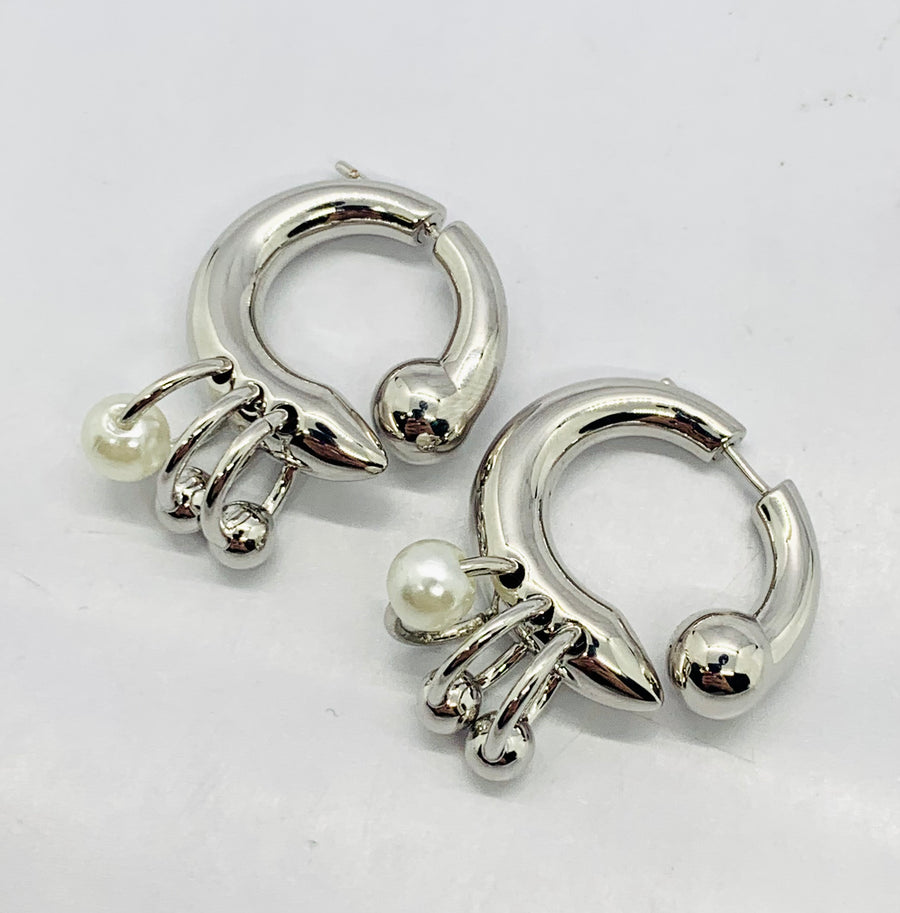 ACNE STUDIOS Silver Hoop Earrings - Pre owned