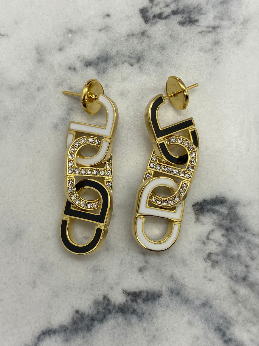 CHRISTIAN DIOR CD Pendant Earrings - Pre owned