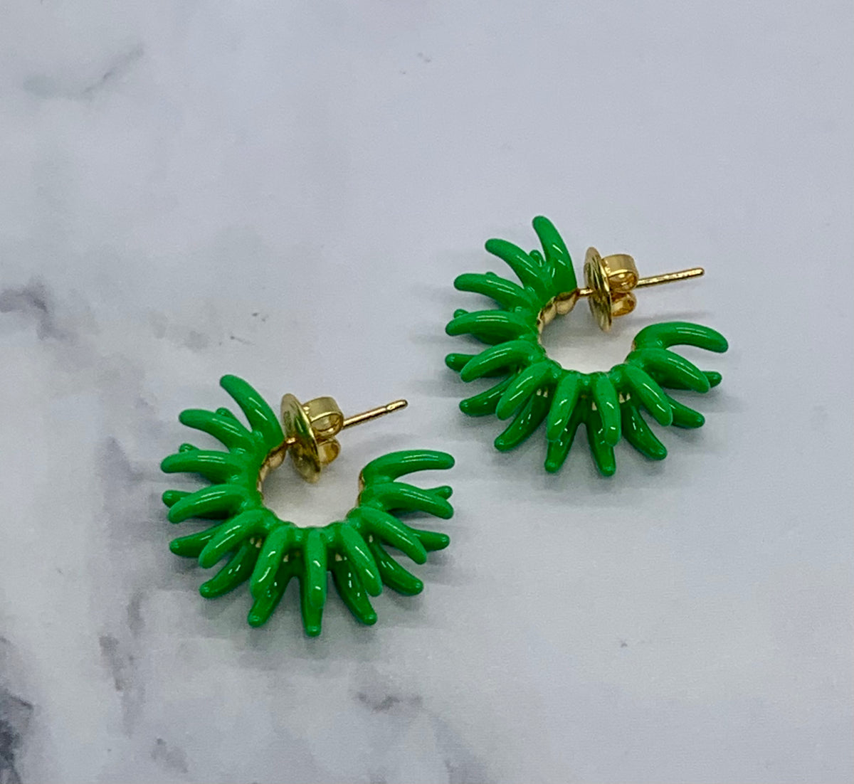 BOTTEGA VENETA 2023 Green Enamel Earrings - Pre owned