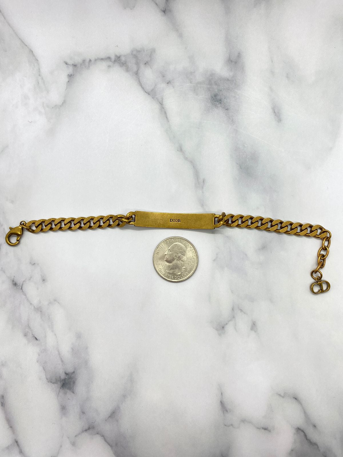 CHRISTIAN DIOR J'Adior Brass Tone Rhinestone Bracelet - Pre owned