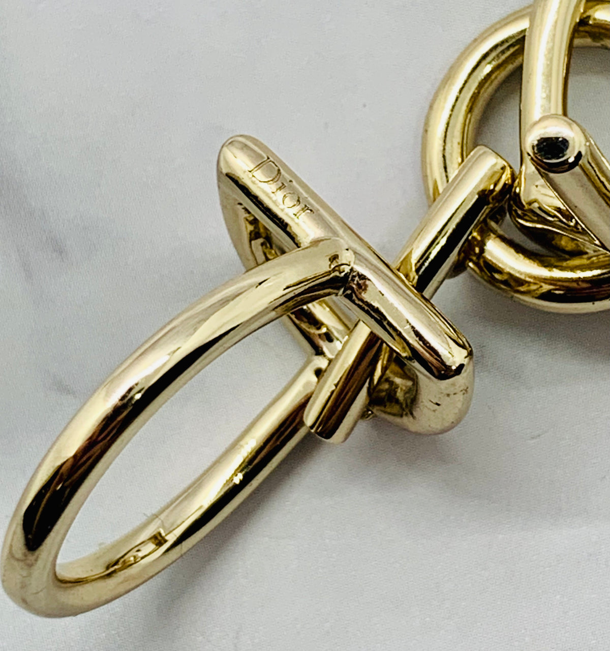 CHRISTIAN DIOR Silver Monogram Ring Size 6 - Pre owned