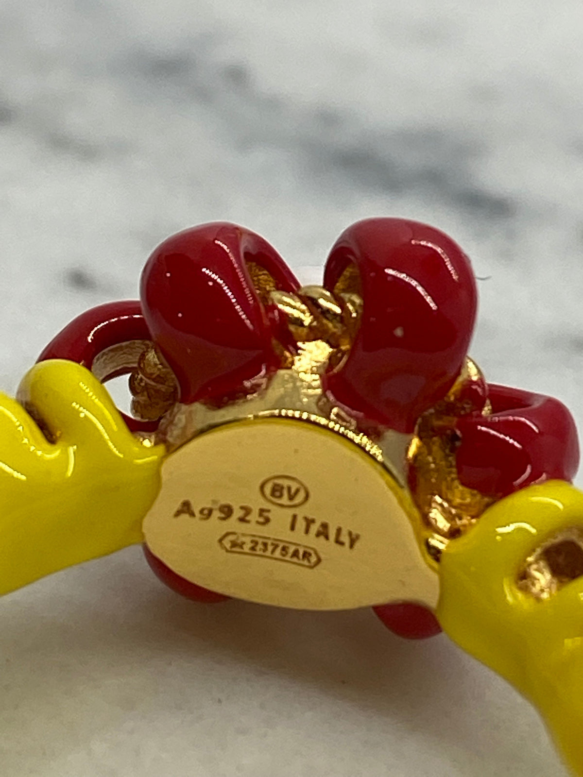 BOTTEGA VENETA Yellow & Red Hoop Earrings - Pre owned