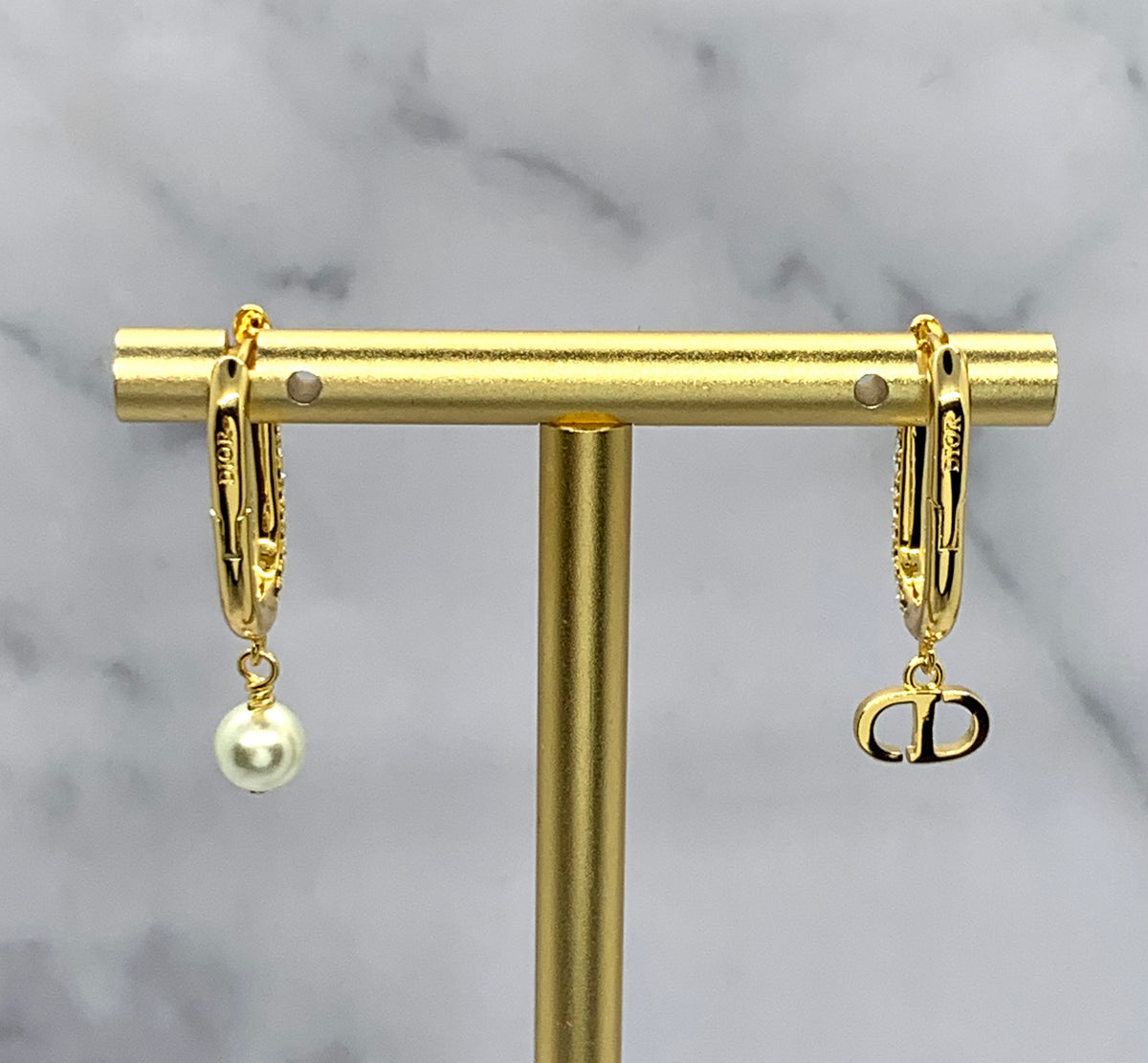 CHRISTIAN DIOR CD Hoop Earrings - Pre owned