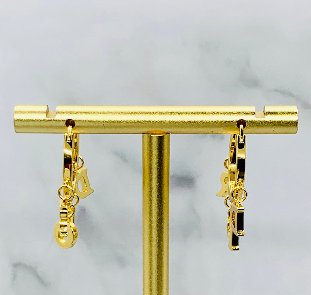 CHRISTIAN DIOR Monogram Hoop Earrings - Pre owned
