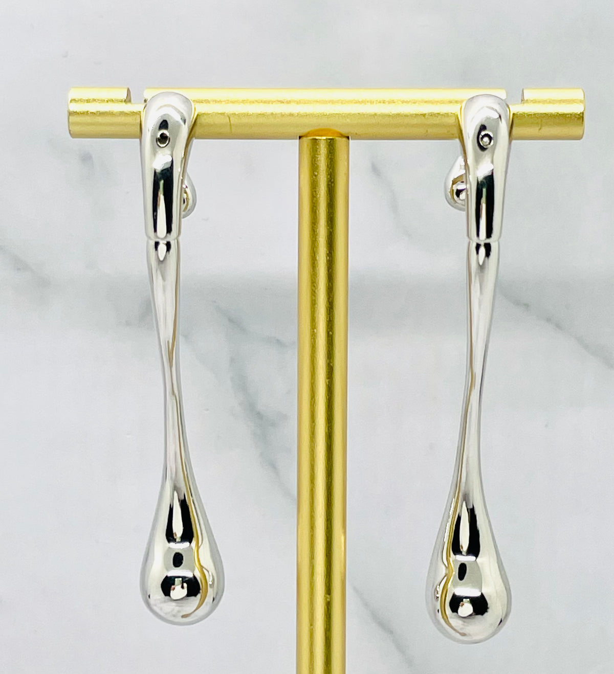 BOTTEGA VENETA Silver Drop Earrings - Pre owned