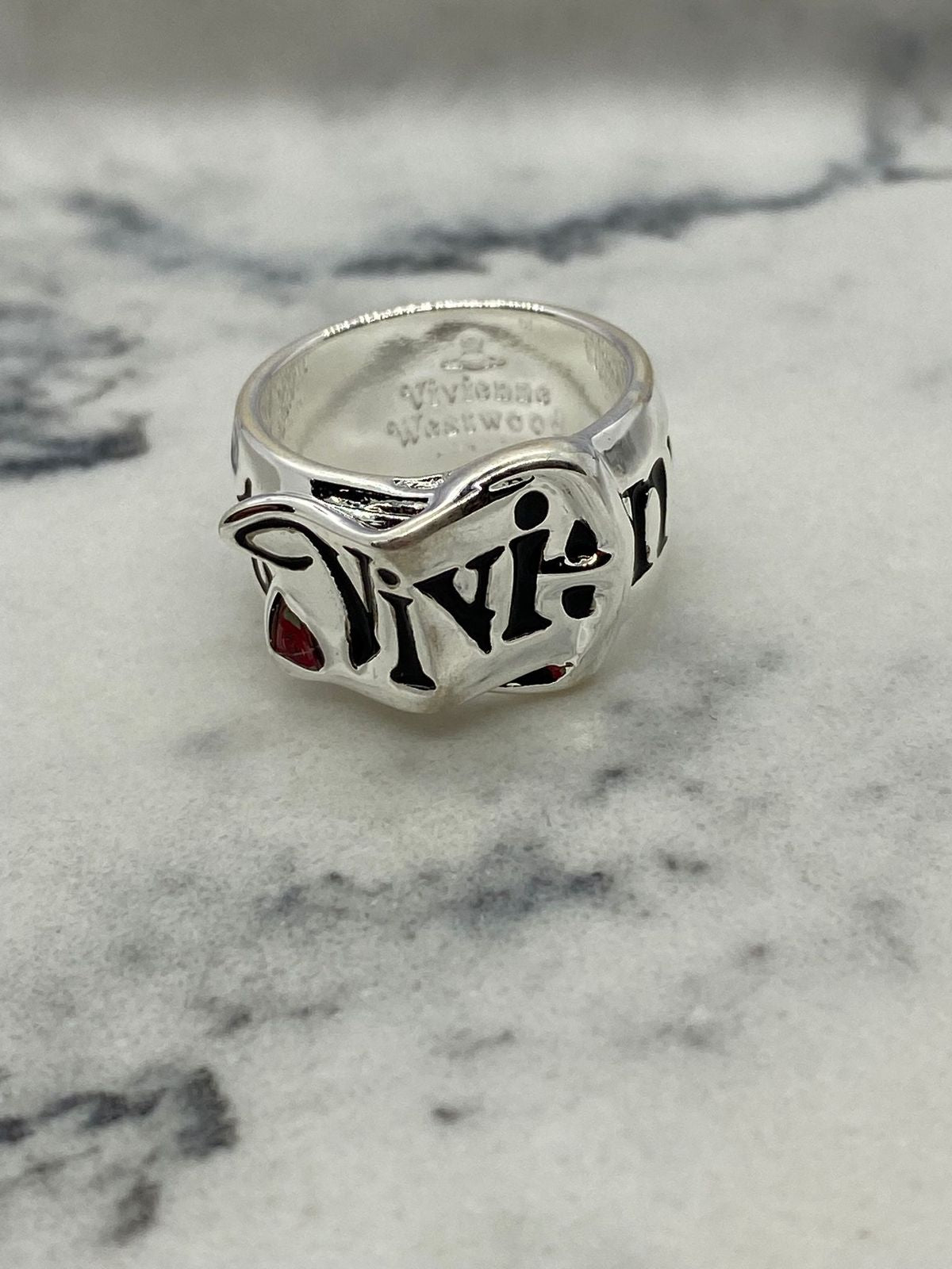 VIVIENNE WESTWOOD Silver Tone Ring Size M 7 - Pre owned