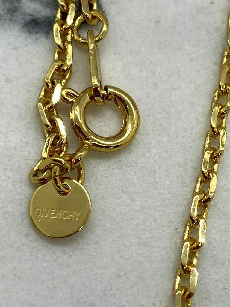 GIVENCHY GG Gold Tone Logo Chain Necklace - Pre owned