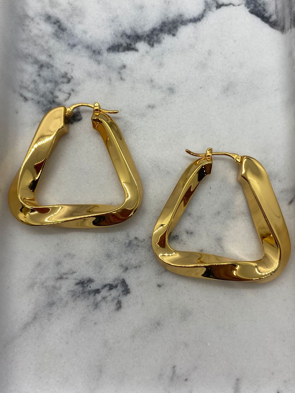 BOTTEGA VENETA Gold Tone Hoop Earrings - Pre owned