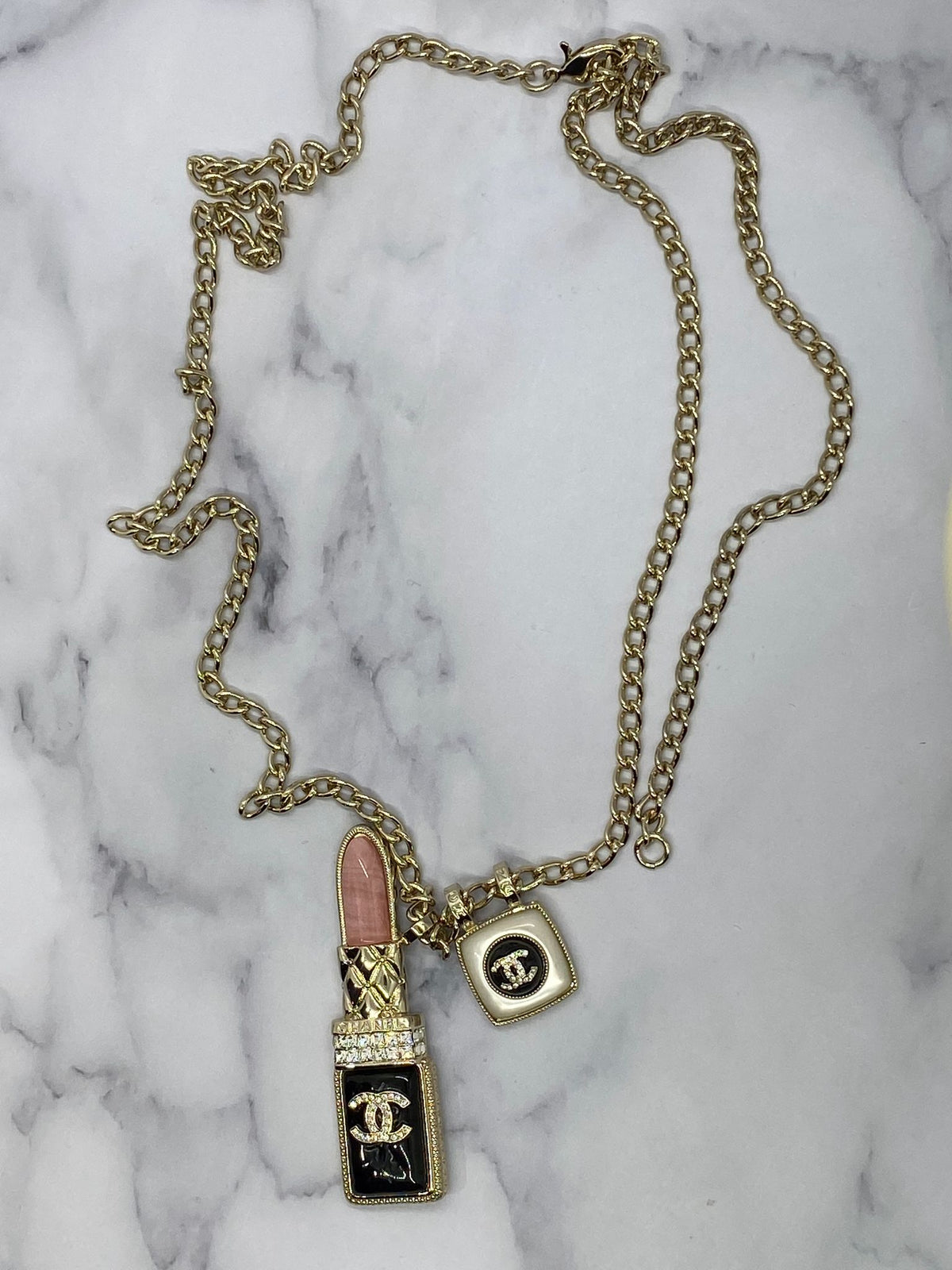 CHANEL CC Lipstick Charm Necklace - Pre owned